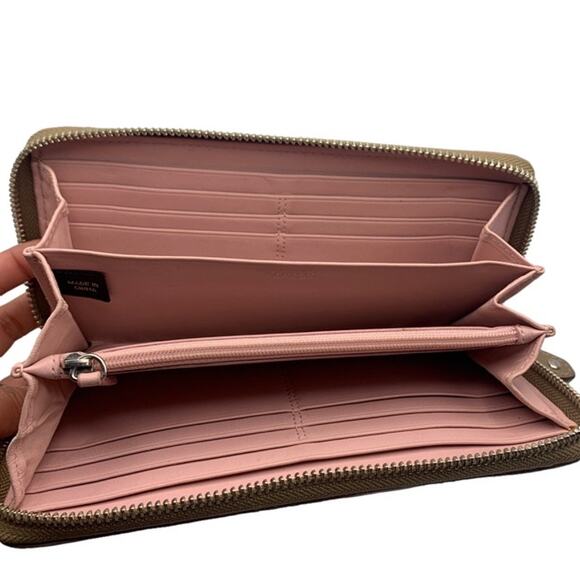 COACH Signature Canvas Zip Around Wallet - Picture 6 of 8
